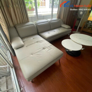Bộ Sofa Cũ Góc L Bọc Da Cao Cấp