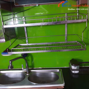 Kệ Chén Inox Cũ Hai Tầng Treo Tường
