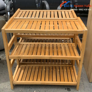Kệ Giày Dép Cũ Bằng Gỗ Nhiều Tầng Màu Vàng Sáng