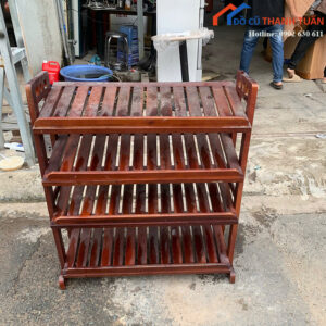 Kệ Giày Dép Gỗ Tự Nhiên Cũ 4 Tầng Bền Đẹp