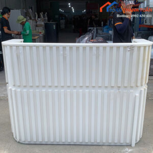 Quầy Lễ Tân Cũ 1M6x1M1 Màu Trắng Thiết Kế Dáng Cong