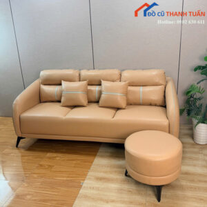 Sofa Băng Bọc Da Có Đôn Tròn Mới 99% (Nhiều Mẫu)