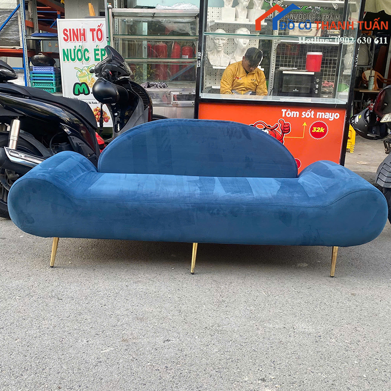 sofa-bang-cu-1m8-boc-nhung-mau-xanh-duong-1 Sofa Băng Cũ 1M8 Bọc Nhung Màu Xanh Dương
