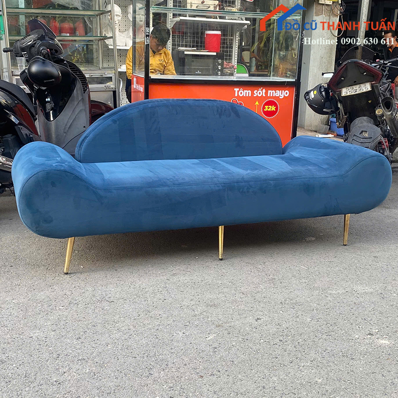 sofa-bang-cu-1m8-boc-nhung-mau-xanh-duong-2 Sofa Băng Cũ 1M8 Bọc Nhung Màu Xanh Dương