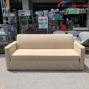 Sofa Bed Cũ 2M05x1M Màu Kem Dáng Băng Dài Rộng Rãi
