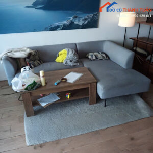 Sofa Góc L Cũ Bọc Vải Màu Xám Hiện Đại