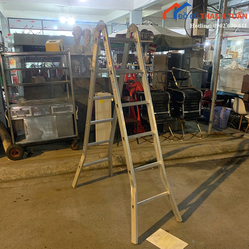 thang-nhom-chu-a-cu-dang-gap-gon-de-su-dung-2 Thang Nhôm Chữ A Cũ Dáng Gấp Gọn Dễ Sử Dụng