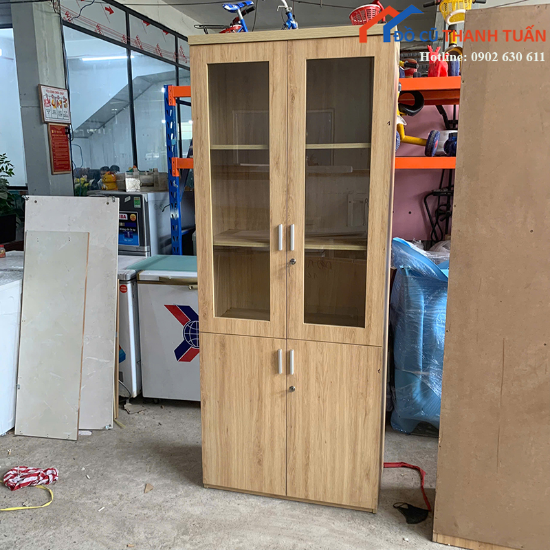 tu-ho-so-cu-1m4x2m-canh-kinh-mau-van-go-sang-cao-4-1 Tủ Hồ Sơ Cũ 1M4x2M Cánh Kính Màu Vân Gỗ Sáng (Nhiều Mẫu)