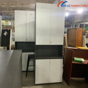 Tủ Hồ Sơ Cũ 2M4x85CM Màu Trắng Phối Xám Thiết Kế Nhiều Ngăn