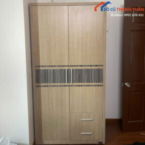 Tủ Quần Áo Cũ 1Mx2M Hai Cánh Màu Vân Gỗ Sáng