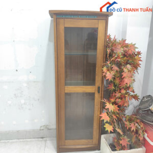 Tủ Trưng Bày Cũ Bằng Gỗ Cánh Kính Nhỏ Gọn