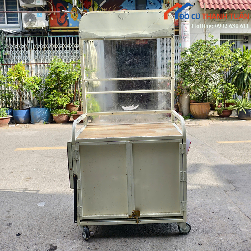 xe-ban-banh-mi-cu-1m7x80cm-co-kinh-trung-bay-tien-dung-2 Xe Bán Bánh Mì Cũ 1M7x80CM Có Kính Trưng Bày Tiện Dụng