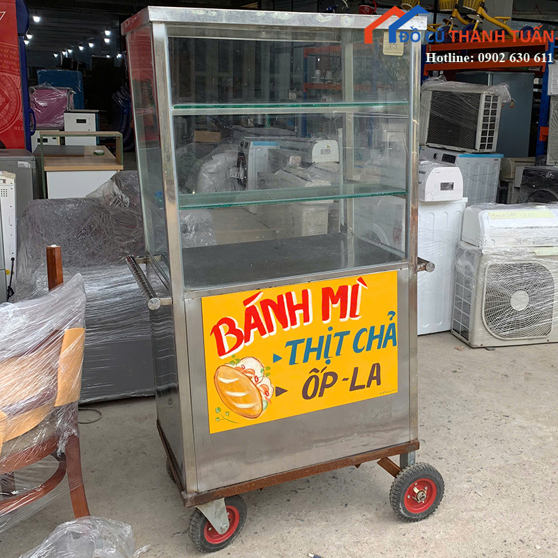 xe-ban-banh-mi-cu-inox-co-kinh-trung-bay-tien-dung-2 Thanh Lý Đồ Nội Thất Cũ - Chuyên Mua Bán Bàn Ghế Cũ Giá Tốt Nhất