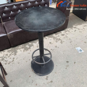 Bàn Bar Cũ Mặt Tròn Màu Đen