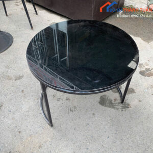 Bàn Sofa Cũ Dáng Tròn Chân Sắt Gọn Đẹp