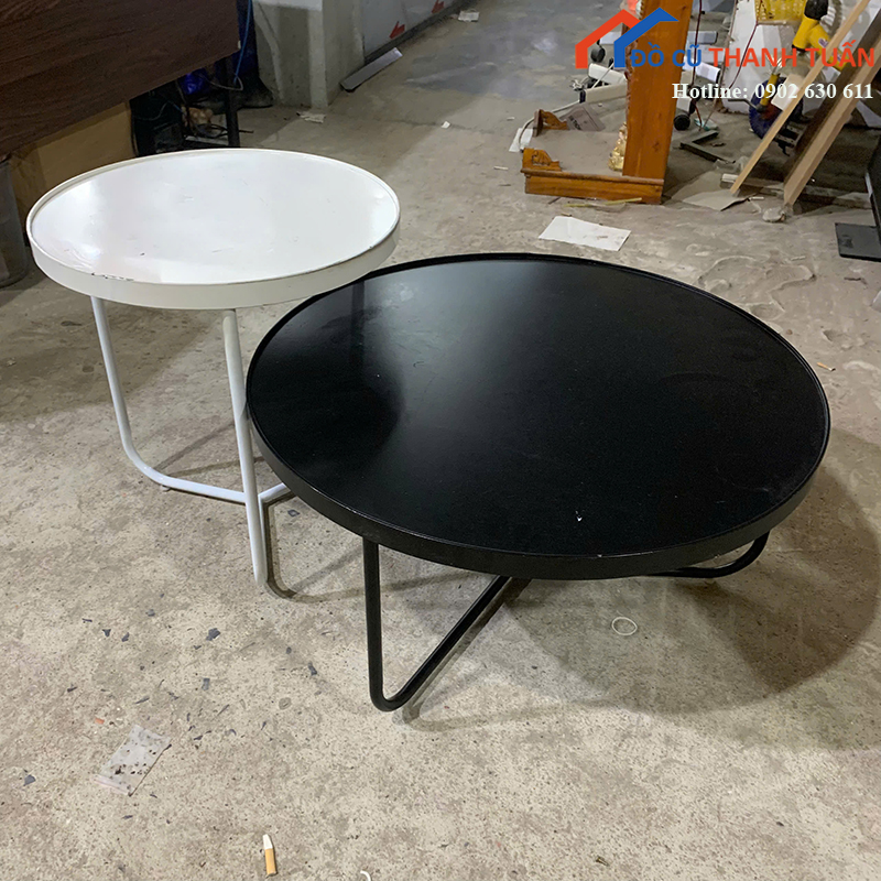 ban-sofa-doi-tron-chan-sat-cu-thiet-ke-hien-dai-2 Bàn Sofa Đôi Tròn Chân Sắt Cũ Thiết Kế Hiện Đại
