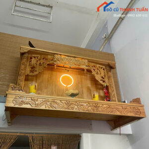 Bàn Thờ Gỗ Cũ Thiết Kế Chạm Khắc Đẹp