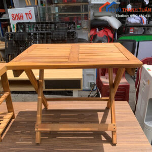 Bàn Xếp Gỗ Cũ Gấp Gọn Tiện Lợi