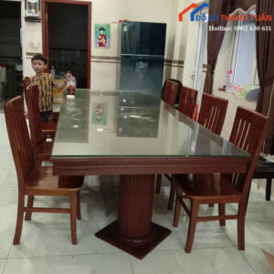 Bộ Bàn Ăn Gỗ 8 Ghế Cũ Sang Trọng