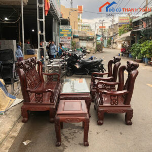 Bộ Salon Gỗ Căm Xe Cũ Tay 12 Cao Cấp