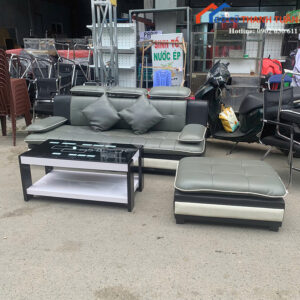 Bộ Sofa Cũ 2M2 Bọc Da Sang Trọng Kèm Gối Tựa