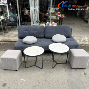 Bộ Sofa Cũ Kèm Bàn Tròn Mặt Vân Đá