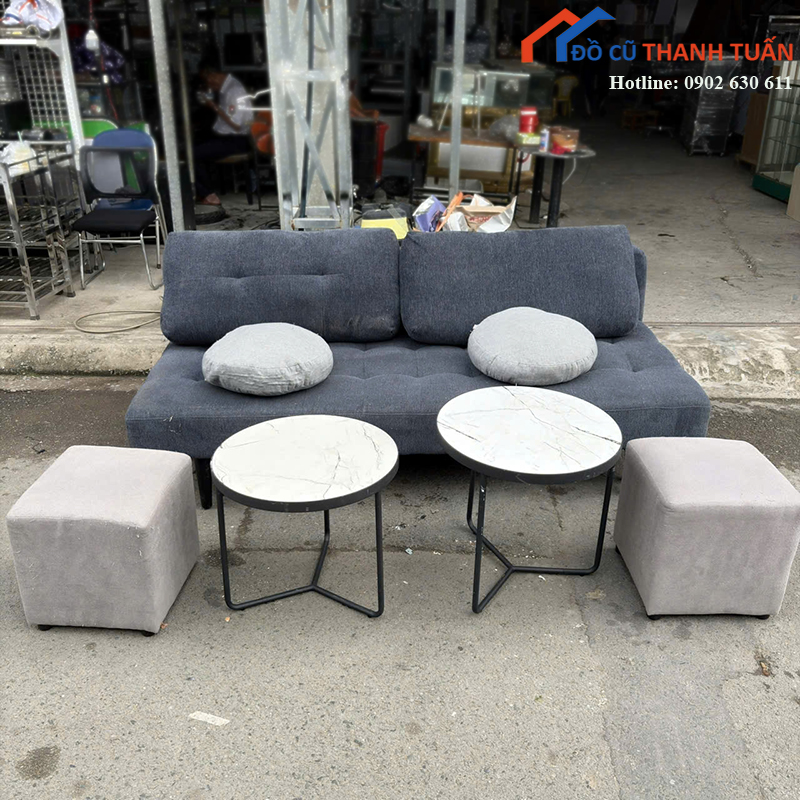bo-sofa-cu-kem-ban-tron-mat-van-da-1 Bộ Sofa Cũ Kèm Bàn Tròn Mặt Vân Đá