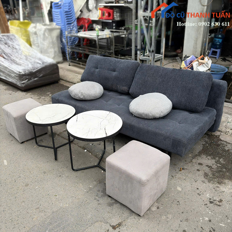 bo-sofa-cu-kem-ban-tron-mat-van-da-2 Bộ Sofa Cũ Kèm Bàn Tròn Mặt Vân Đá