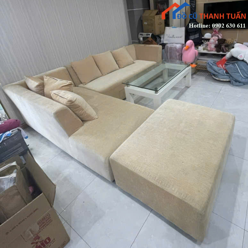 bo-sofa-goc-l-cu-boc-vai-mau-kem-2 Thanh Lý Đồ Nội Thất Cũ - Chuyên Mua Bán Bàn Ghế Cũ Giá Tốt Nhất
