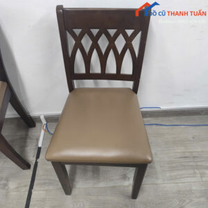 Ghế Ăn Gỗ Cũ Bọc Da Màu Nâu Hiện Đại