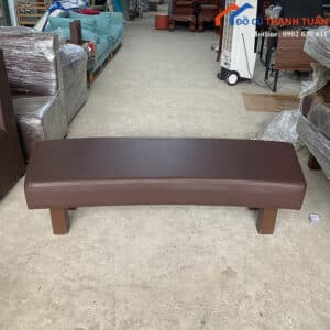 Ghế Băng Cũ 1M4 Dài Bọc Da Simili Màu Nâu Đẹp