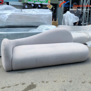 Ghế Sofa Thư Giãn Cũ Bọc Nỉ Màu Xám Độc Đáo