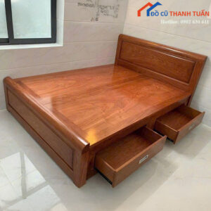 Giường Phản Gỗ Hương Đá Có Hộc Kéo Mới 99%