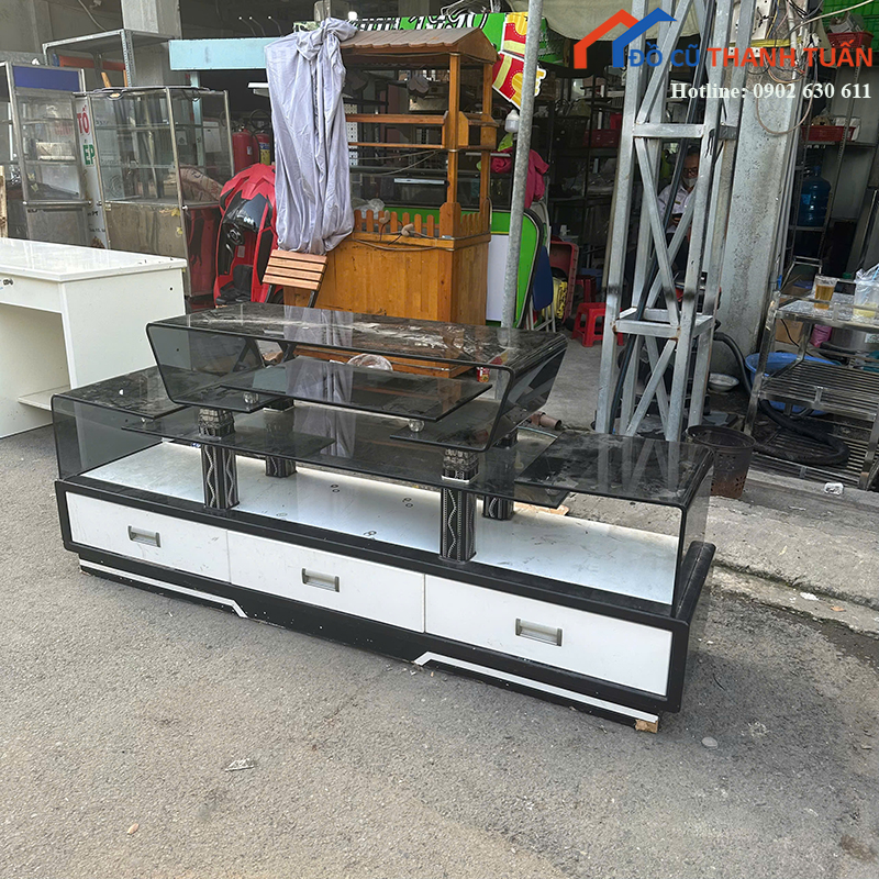 ke-tivi-cu-1m7-kinh-cuong-luc-thiet-ke-hien-dai-3 Thanh Lý Đồ Nội Thất Cũ - Chuyên Mua Bán Bàn Ghế Cũ Giá Tốt Nhất