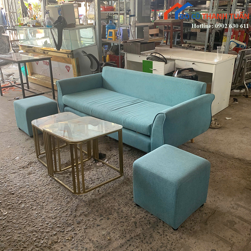 sofa-bang-cu-boc-ni-mau-xanh-ngoc-gia-tot-2 Thanh Lý Đồ Nội Thất Cũ - Chuyên Mua Bán Bàn Ghế Cũ Giá Tốt Nhất