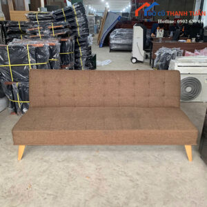 Sofa Bed Cũ Bọc Vải Màu Nâu Hiện Đại