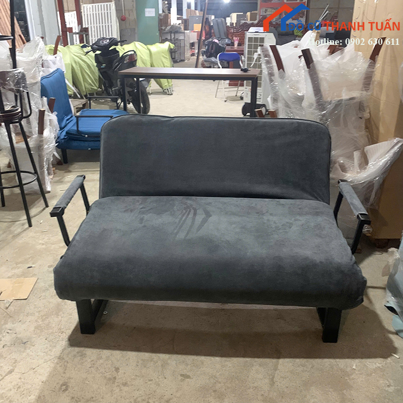 sofa-bed-cu-boc-vai-mau-xam-da-nang-1 Sofa Bed Cũ Bọc Vải Màu Xám Đa Năng