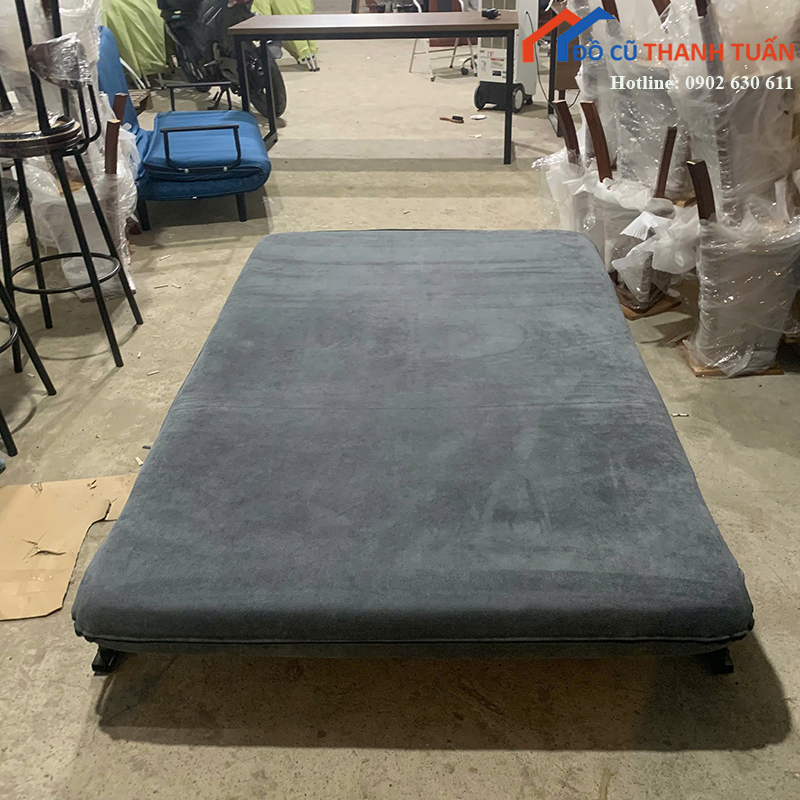sofa-bed-cu-boc-vai-mau-xam-da-nang-4 Sofa Bed Cũ Bọc Vải Màu Xám Đa Năng