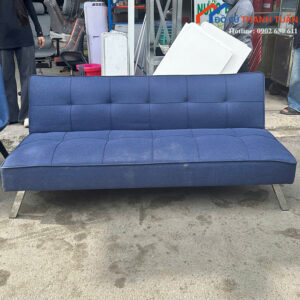Sofa Bed Cũ Bọc Vải Xanh Đậm Hiện Đại