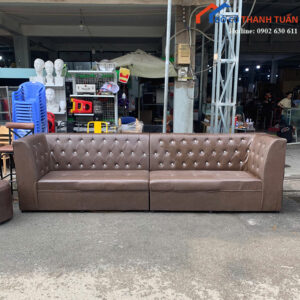 Sofa Cũ 3M2 Bọc Da Màu Nâu Hiện Đại