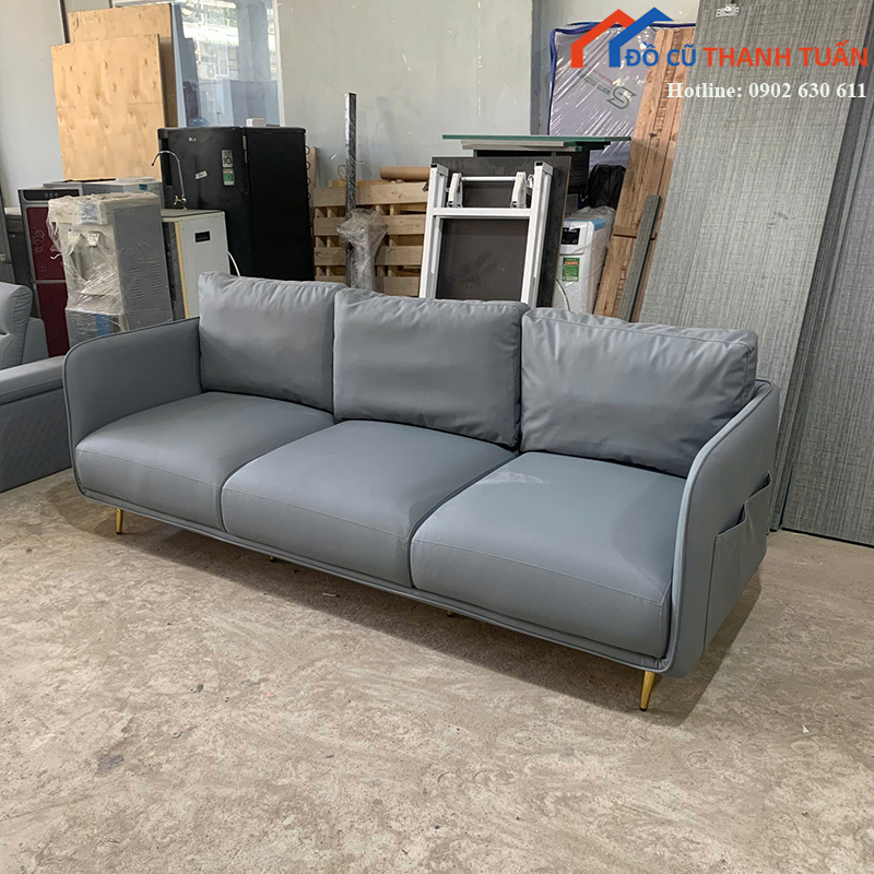 sofa-cu-boc-da-tong-xam-thanh-lich-2 Sofa Cũ Bọc Da Tông Xám Thanh Lịch