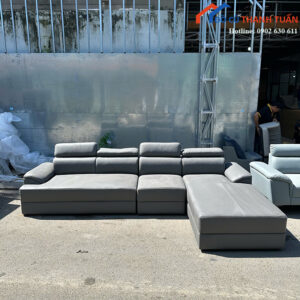 Sofa Góc Chữ L Cũ 3M2 Màu Xám Phong Cách Hiện Đại