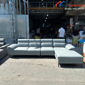 Sofa Góc L Cũ 3M2 Bọc Da Thiết Kế Sang Trọng