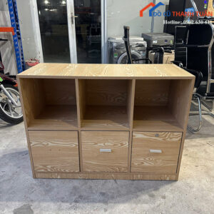 Tủ Hồ Sơ Gỗ Cũ 1M1 Có Hộc Kéo Khóa Tiện Lợi