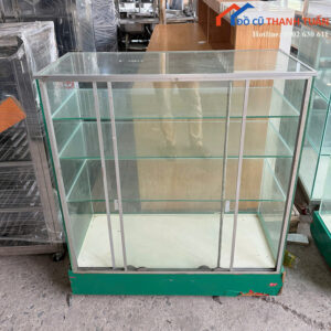 Tủ Kính Trưng Bày Cũ Chân Đế Màu Xanh Giá Tốt