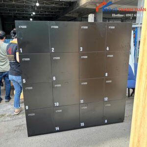 Tủ Locker Gỗ Cũ 1M6 16 Ô Có Khóa Riêng