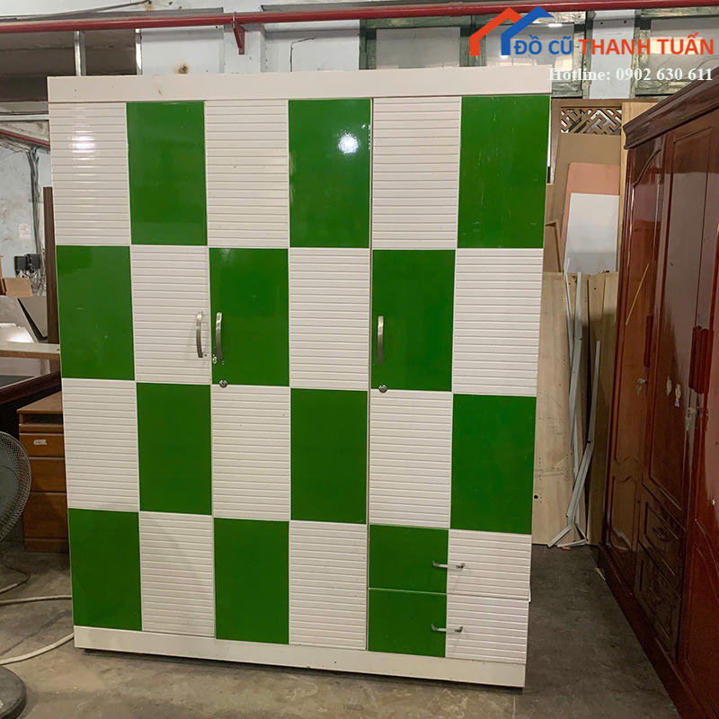 tu-quan-ao-cu-1m6x2m-4-canh-mau-trang-xanh-1-1 Tủ Quần Áo Cũ 1M6x2M 4 Cánh Màu Trắng Xanh