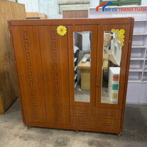 Tủ Quần Áo Cũ 1M8 4 Cánh Màu Gỗ Đẹp Giá Rẻ