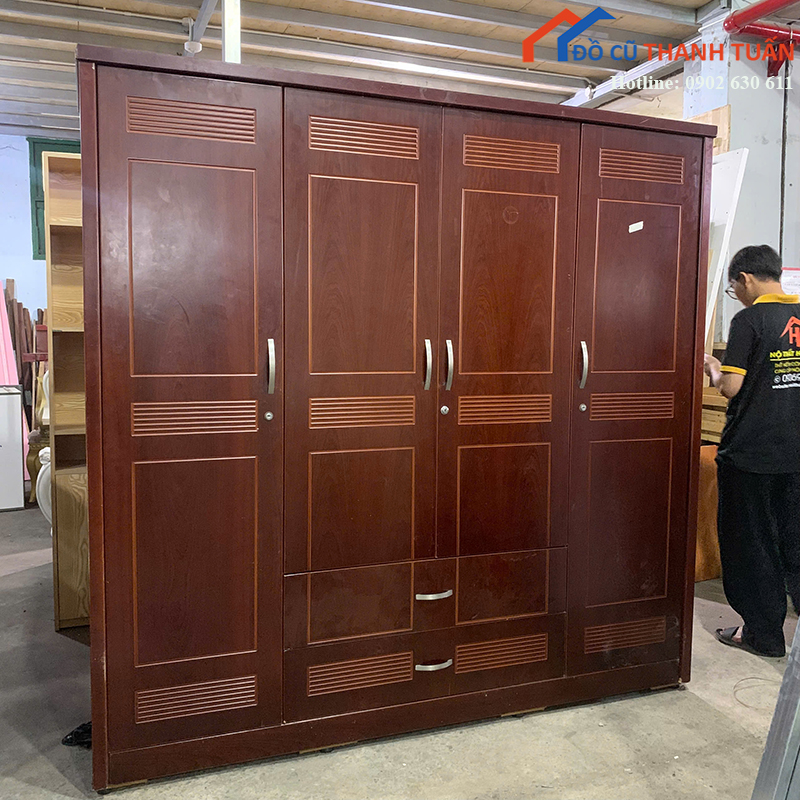tu-quan-ao-cu-4-canh-mau-nau-dep-1-1 Thanh Lý Đồ Nội Thất Cũ - Chuyên Mua Bán Bàn Ghế Cũ Giá Tốt Nhất