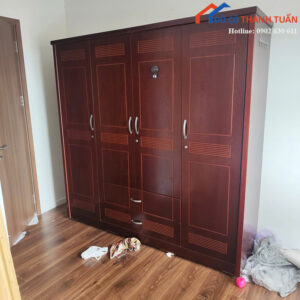 Tủ Quần Áo Cũ 4 Cánh Màu Nâu Đẹp